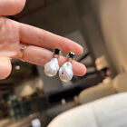 charming   15-16mm soouth sea baroque white pearl dangle  earring 925s(mm)