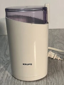 Vintage Krups Fast Touch Coffee Bean Mill Grinder Type 203 White WORKS - Picture 1 of 9