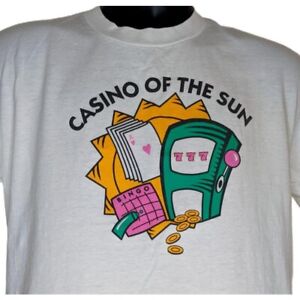 Casino Of The Sun Vintage lata 90. Tshirt Tuscon Arizona Made In USA Rozmiar Large