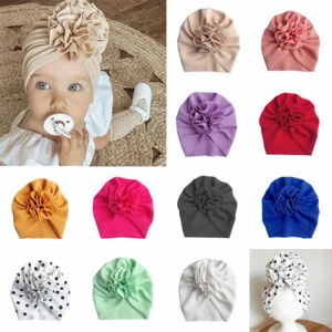 Baby Mum Turban Hat Head Wrap Soft Cotton Handmade Headband Beanie Hat Cap - Picture 1 of 23