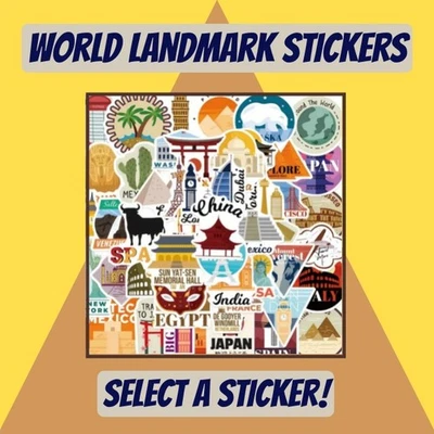 World Landmark Vinyl Stickers - Select A Sticker - BUY2GET4FREE!  - Image 1 of 4