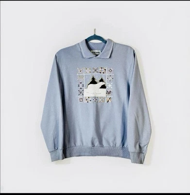 Pulôver feminino Alfred Dunner tamanho médio feriado urso polar colarinho antigo - Imagem 1 de 2