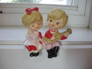 Vintage Lefton 801 Valentine Regal Sitter Junge und Mädchen LIEBLING - Bild 1 von 11