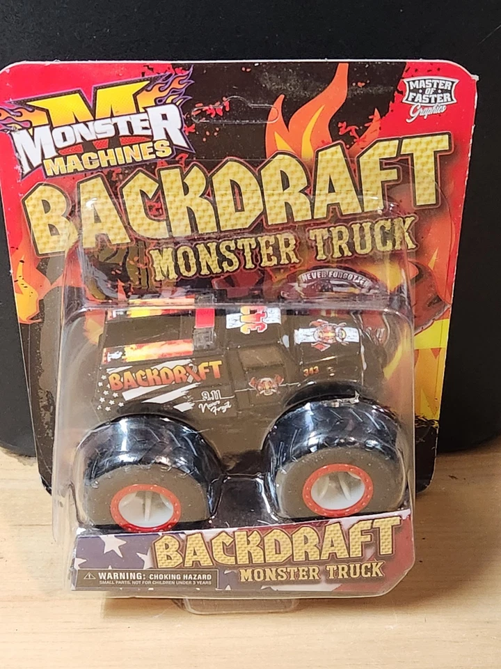 Black Backdraft MONSTER JAM 卡车促销 1/64 Monster Machines 压铸 — 第 1/1 张图片