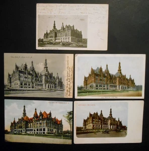 Lote de 5 postales del Ayuntamiento de St. Louis Missouri vistas diferentes principios de 1900 - Imagen 1 de 2