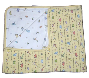 Carters John Lennon Emu Namae Baby Receiving Blanket Frogs Green Raindrop Cotton - Picture 1 of 2