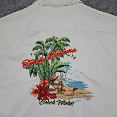NEW Tommy Bahama Hawaiian Camp Shirt Mens XLB Xmas Santa "Beach Wishes" NWT $188 - Image 1 of 4
