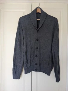 Gap Mens Medium Grey Coton Cashmere Cardigan Shawl Neck Collar Grandpa Pocket - Picture 1 of 9