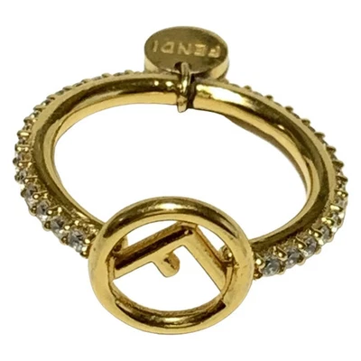 Подлинный FENDI F это FENDI - золото прозрачный оборудование я ** кольцо #6 - Изображение 1 из 4