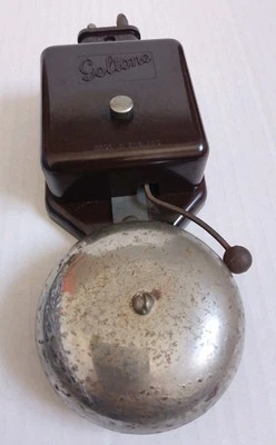 RARO ART DECO ORIGINAL ELÉCTRICO GOLTONE BAQUELITA PUERTA ALARMA MAYORDOMO CAMPANA + ENCHUFE Foto 1 de 4