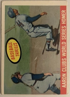 1959 Topps Baseball Thrills Hank Aaron #467 Foto 1 de 2