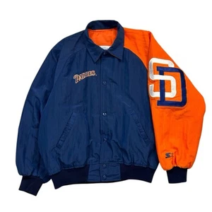 VTG 90s MLB SAN DIEGO PADRES STARTER AUTHENTIC DIAMOND COLLECTION SATIN JACKET S - Picture 1 of 7