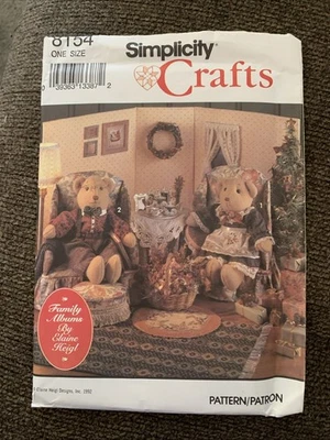 Simplicity 8154 Crafts Pattern  bears stuffed animal furniture clothes Uncut . - Image 1 of 4