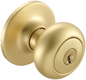 Design House 726927 Cambridge Single Cylinder Keyed Entry Door - Gold - Picture 1 of 10
