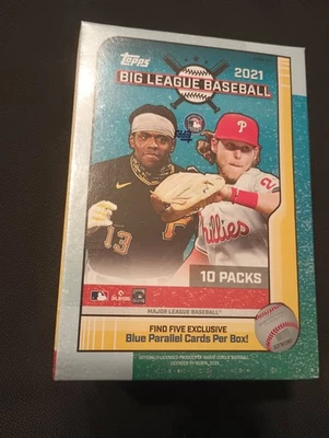 2021 Topps Big League Baseball EXCLUSIVE HUGE Sealed Blaster Box-BLUE PARALLELS! - Image 1 of 4