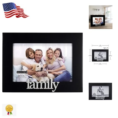 Marco de fotos contemporáneo 4x6 negro con respaldo de caballete - Elegante decoración familiar Foto 1 de 4