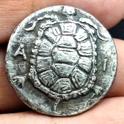 UNKNOWN Turtle Coin Strange Greek Roman Antique Old Unusual Vintage Sea Ocean UK - Image 1 of 4