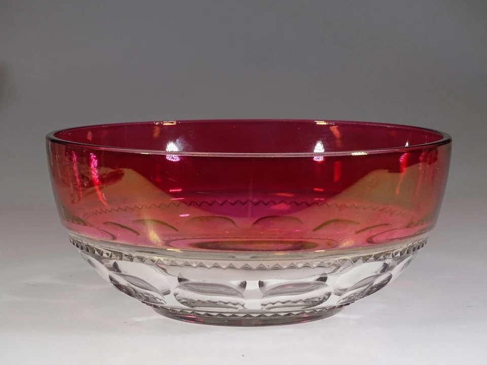 Vintage U.S. Glass Ruby Stained King's Crown Large Salad Bowl c.1955 - Image 1 of 4