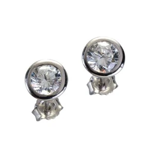 Pendientes de mujer oro blanco 585 brillantes 1,00 quilates Enchufe dorado VAES00022 - Imagen 1 de 2