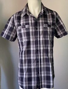 Mossimo Mens Large Black/Grey Check Short Sleeve Shirt Very Good Used Condition - Picture 1 of 6