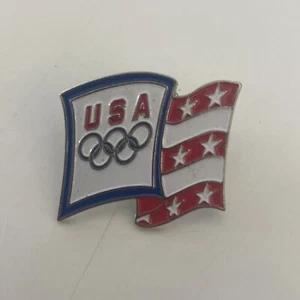 COLLECTIBLE U.S.A. AMERICAN TEAM FLAG OLYMPIC GAMES RINGS AMINCO LAPEL/HAT PIN - Picture 1 of 2
