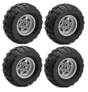 ☀️NEW Lego 4x Tires 81.6 x 38 R Balloon 43.2mm D. x 26mm Light Gray Wheel Rim - Picture 1 of 4