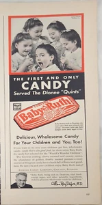 Baby Ruth Curtiss Candy 1941 anuncio vintage 14 x 5 Dionne Quints - Imagen 1 de 2