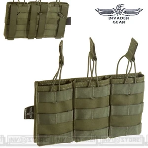 Porta Caricatori Triplo 3 Posti per M4 556 INVADER GEAR Sistema MOLLE Verde OD - Imagen 1 de 1