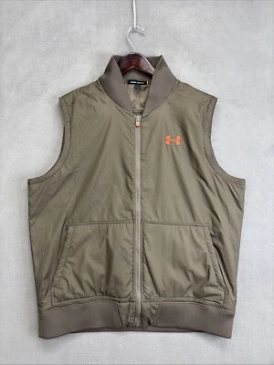 Hombres Under Armour STORM PrimaLoft Aislado Marrón Cremallera Puffer Chaleco Chaqueta 2XL Foto 1 de 4