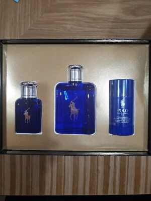 Juego de regalo de 3 piezas POLO BLUE de Ralph Lauren con 4,2 oz 1,3 oz y desodorante Foto 1 de 4