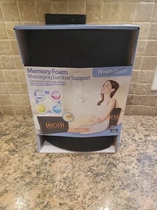 Health Touch Memory Foam BLACK Massaging Lumbar Support Back Vibration - NEW - Picture 1 of 13