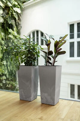 MARKENLOS Blumenkübel Blumentopf Pflanzkübel Pflanzeinsatz 6 Farben 6 Größen Betonoptik