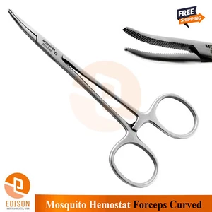 Dental Mosquito Forceps 5'' Curved  Hemostatic Locking Plier Surgical Instrument - Picture 1 of 3