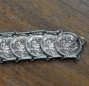 Vintage British Coin Replica Bracelet, 8", 39g, not cleaned, sale! - Picture 1 of 7