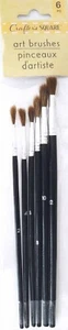 TAPERED ART PAINT BRUSHES FOR DETAIL PAINTING Small Med Large 6 Brush/Pk - Picture 1 of 3