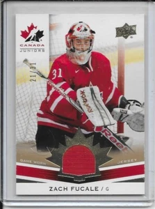 Camiseta deportiva 2014-15 Upper Deck Team Canada Juniors Zach Fucale Gold # 180 #d/31 - Imagen 1 de 2