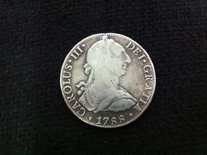 Rare 1788-MO FM Mexico City 8R 8 Reales Carolus III Colonial Silver Coin - Picture 1 of 3