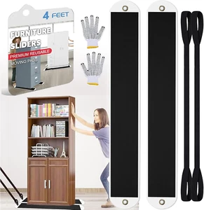 2 Set Large Furniture Sliders with Pull Strap,Appliance Moving Sliders,Heavy Dut - Picture 1 of 12