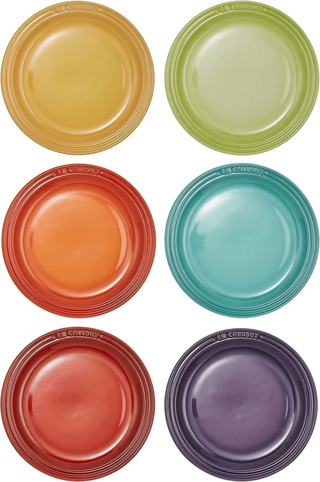 Le Creuset Round Plate Heat Resistant Pottery LC 18cm (6 Sheets) Rainbow 1r4