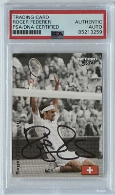 2003 NETPRO ELITE #E3 ROGER FEDERER SIGNED ROOKIE PSA DNA COA AUTOGRAPH RC HOF - Image 1 of 2
