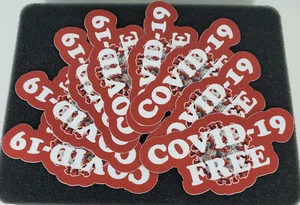 COV ID FREE - 19 PANDEMEC AWARENESS STICKER - 8 lot 4" x 2" - Bild 1 von 4