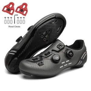 MTB Cycling Shoes Men Self-Locking Cleats Road Bike Speed Sneakers SPD Footwear - Picture 1 of 42