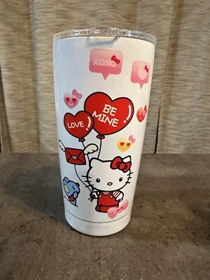 Hello Kitty Valentines Balloon Travel Mug with handle/lid insulated - Image 1 of 3