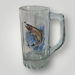 Rainbow Trout Fly Fishing Beer Mug Stein 10oz Capacity Heavy  Glass 1 lb 3 oz - Picture 1 of 10