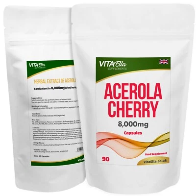 VITAELLA Acerola Cherry | 8,000mg Capsules | Powerful Formula | Best Value on Ebay
