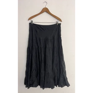 Bohemian Cafe 16 Midi Skirt Tiered Boho Side Zipper Flowy Hippie Coastal Boho - Picture 1 of 8