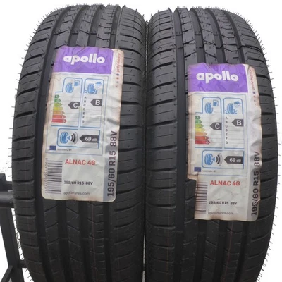 195 60 15 2x APOLLO 195/60 R15 88V Alnac 4G Sommerreifen 2013 VOLL UNGEBRAUCHT - Bild 1 von 4