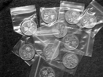 10 - 2000 S PROOF SOUTH CAROLINA STATE  QUARTERS FROM PROOF SETS - CLAD LOT - Image 1 of 4