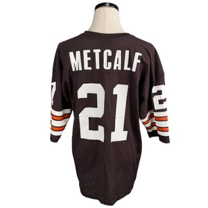 Camiseta deportiva grande vintage de los 80 Champion Metcalf #21 Cleveland Browns 100 % nailon - Imagen 1 de 8