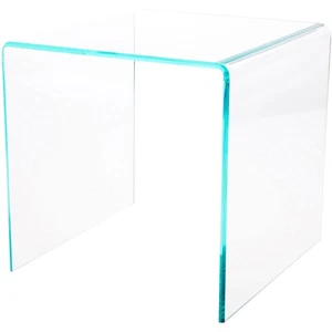 Plymor Clear Acrylic Green Glass-Look Beveled Edge Display Riser 10" x 10" x 10" - Picture 1 of 1